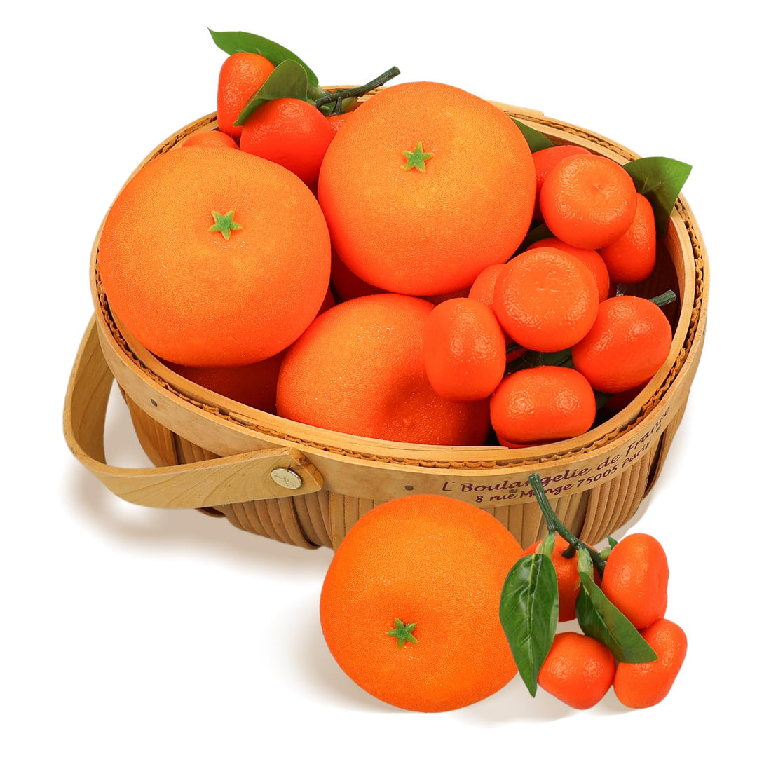 Lorigun 9 St. Gefälschte Orangen, Künstliche Orangen Früchte Dekor Lebensechte gefälschte Früchte Fa