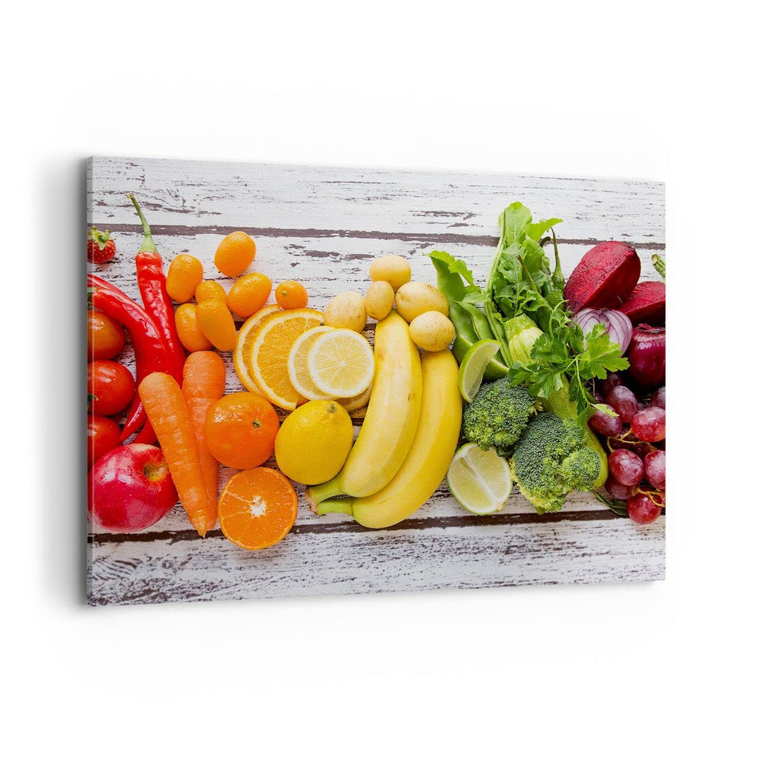 Bilder auf Leinwand 100x70cm Leinwandbild Essen Gemüse Essen frisch Gross Wanddeko Bild Schlafzimmer