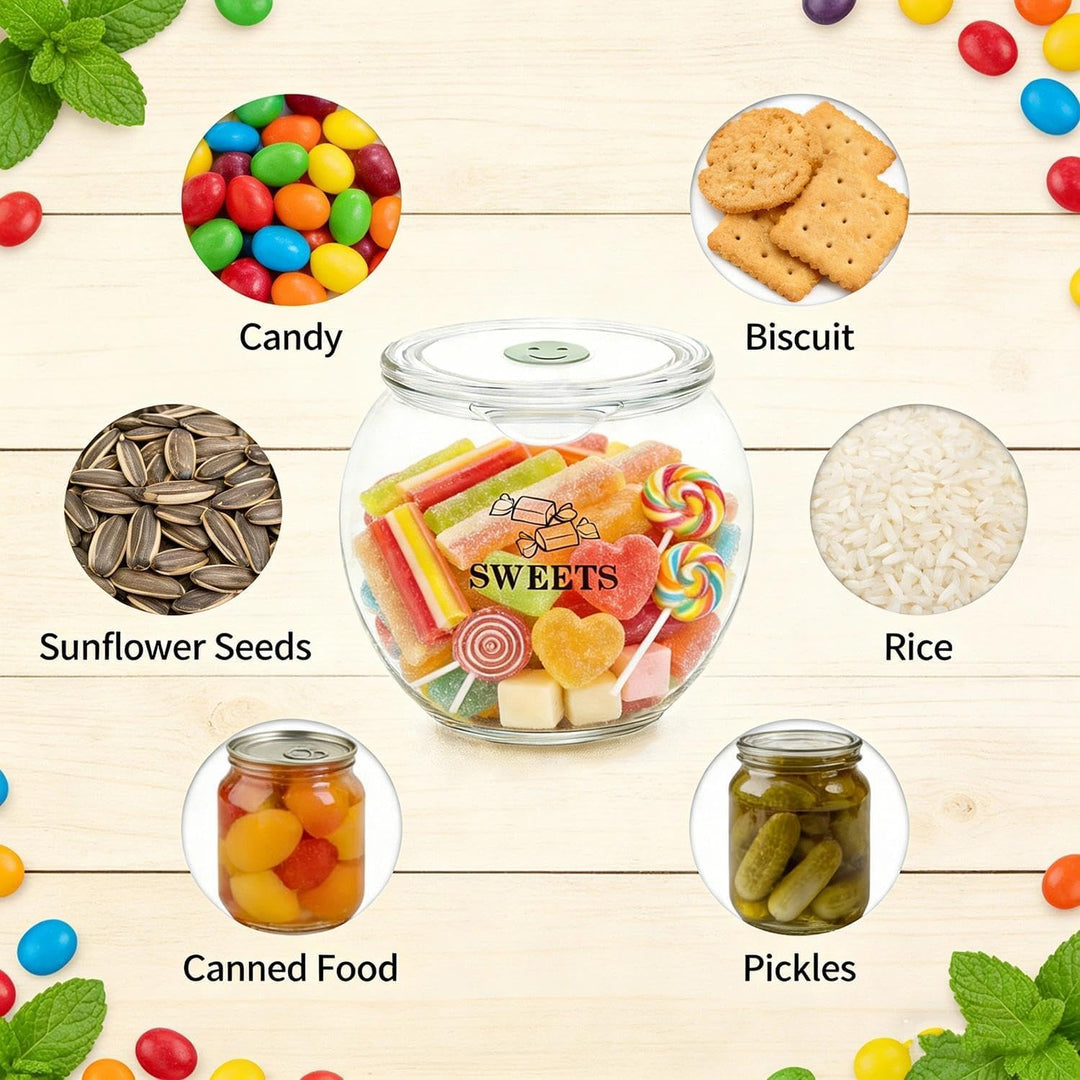 Keksdose mit Deckel,Candy bar zubehör,Süssigkeiten glas,Bonbonglas,PET transparent,Vorratsdose für K
