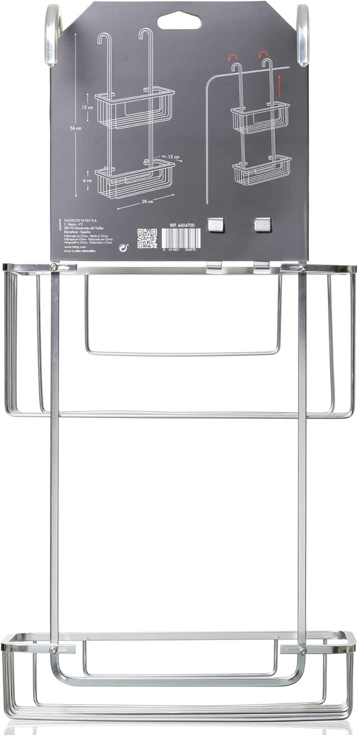 TATAY 2 Höhen Bildschirmregal mit Aluminiumaufhänger, 100% Edelstahl, eloxiertes Aluminium, modernes