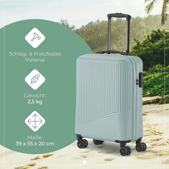 travelite 4-Rad Handgepäck Koffer klein 37 Liter, Gepäck Serie BALI: ABS Hartschalen Trolley erfüllt