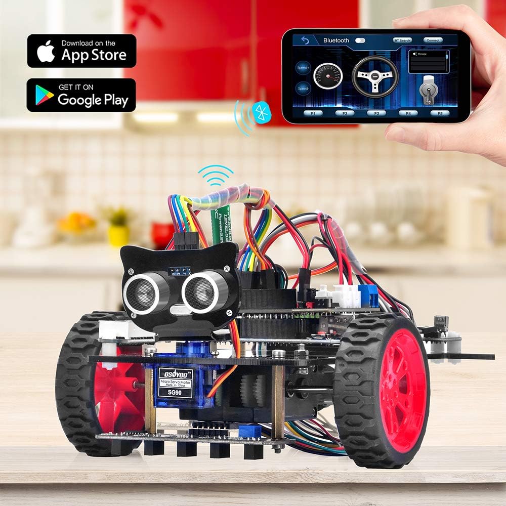 OSOYOO Modell 3 Roboter Auto Bausatz für Arduino | Programmierbares Lern Kit für Anfänger und Profis