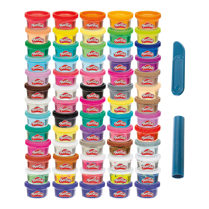 Play-Doh F1528FF2 65 Vielfalt Pack mit sortierten Knetsorten für Kinder ab 3 Jahren, 28g-Dosen, Mult