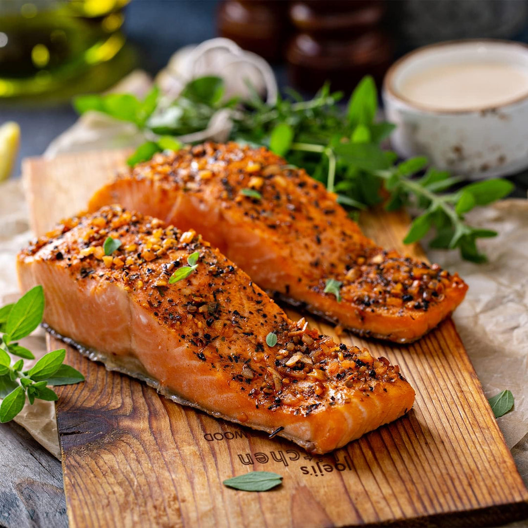 Joejis Zedernholzbrett zum Grillen Set aus 6 (30 x 15cm) Grillbrett aus Zedernholz zum Grillen Lachs