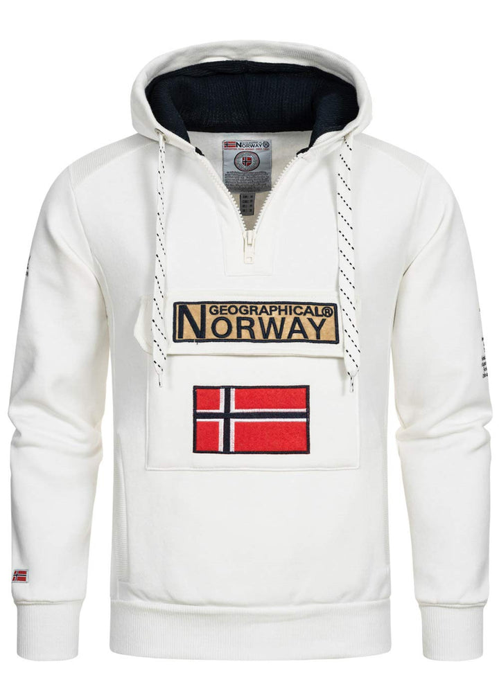 Geographical Norway GYMCLASS Men - Herren Kängurutasche Hoodie Sweatshirt mit Markenlogo und Langarm