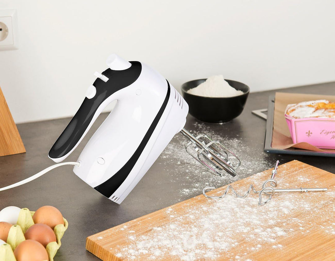 Rosenstein & Söhne Handmixer: Handrührer mit 5 Geschwindigkeiten & Turbo, 4 Haken, bis 500 Watt (Rüh