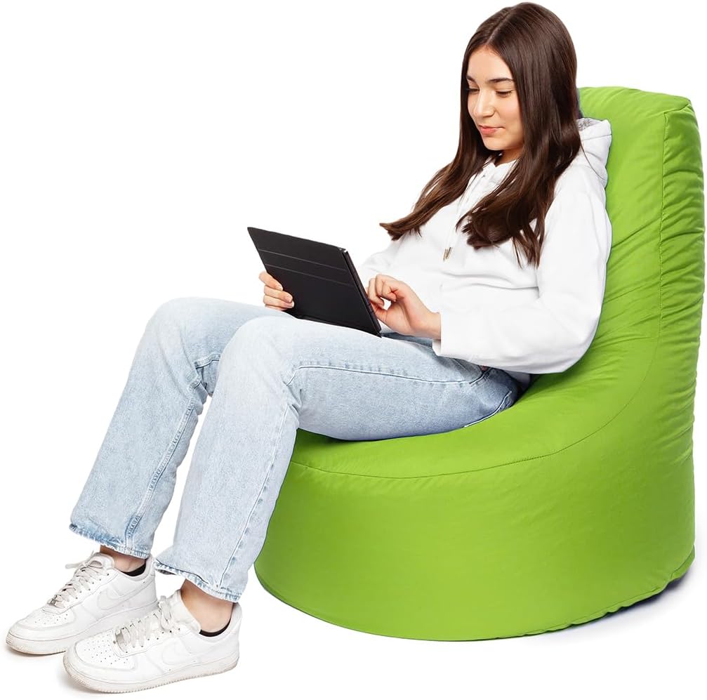 PATCH HOME Gamer Kissen Lounge Kissen Sitzsack Sessel Sitzkissen Bean Bag + Würfel/Hocker mit Reissv