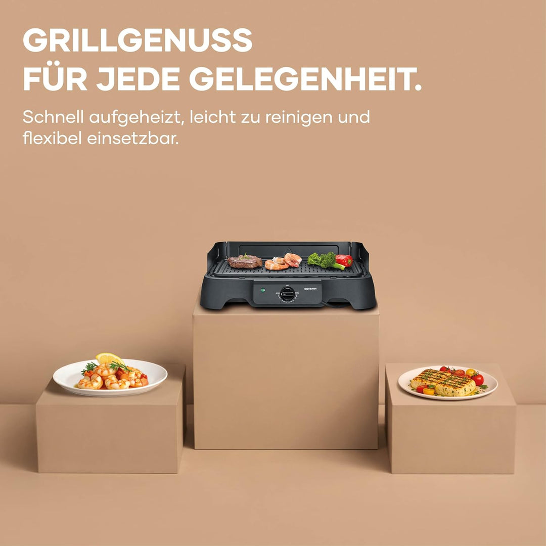 Severin Tischgrill (Innen- & Aussennutzung), Balkon & Küche, Temperaturen 40-220°C, schnelles Aufhei