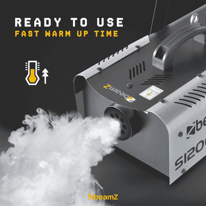 BeamZ S1200 MKII Nebelmaschine 1200 Watt, Fogger, Party Rauchmaschine, Fog Machine mit Intervall, Ti