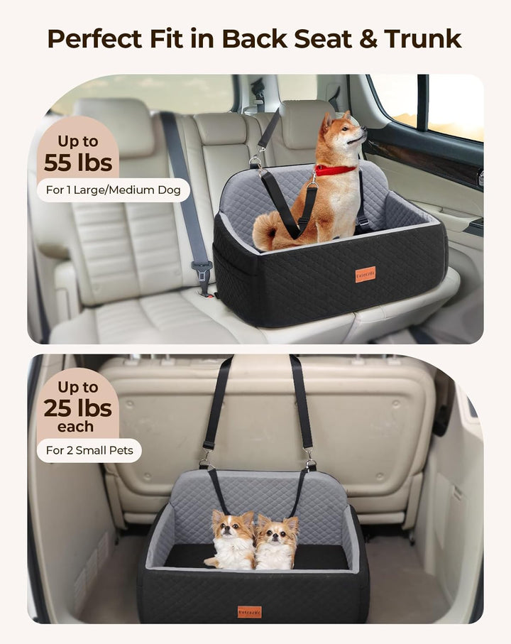 Hunde Autositz für Grosse & Mittlere Hunde, Hundesitz Auto Rückbank für Unter 25 KG oder 2 Kleine, A