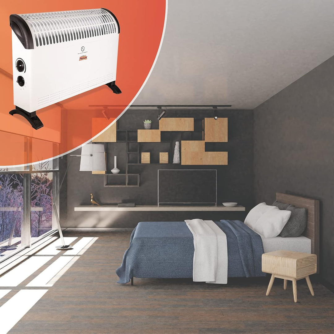 MAUK® Elektroheizung Steckdosenheizung | Frostwächter mit Thermostat 3 Stufen Konvektor | Heizgerät