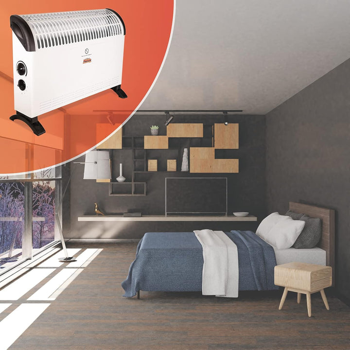 MAUK® Elektroheizung Steckdosenheizung | Frostwächter mit Thermostat 3 Stufen Konvektor | Heizgerät