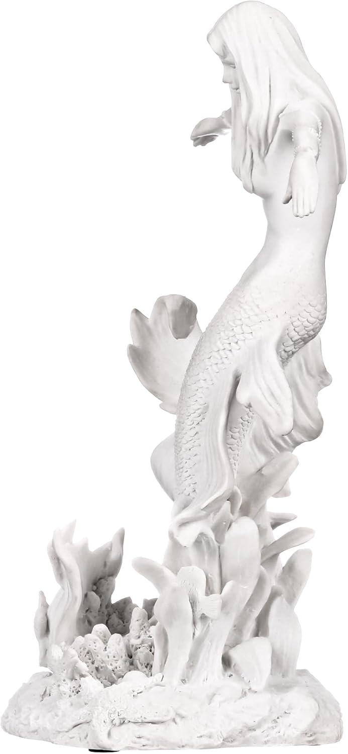 Design Toscano Königin des Ozeans, die Meerjungfrau: Marmor-Kunstharz Statue