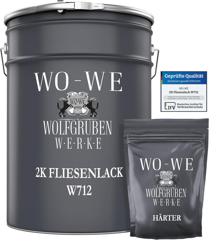 WO-WE 2K Fliesenlack Fliesenfarbe Bodenfliesen Anthrazit-Grau ähnl. RAL 7016-5Kg Anthrazit-Grau ähnl