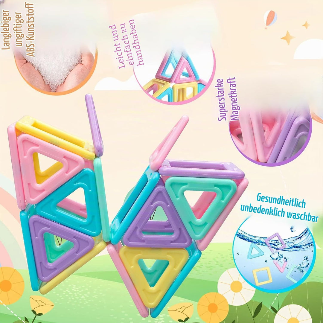 Magnetspielzeug Magneten Kinder Magnetbausteine Spielzeug ab 3 4 5 6 7 8 Jahre alte Mädchen Junge Fa