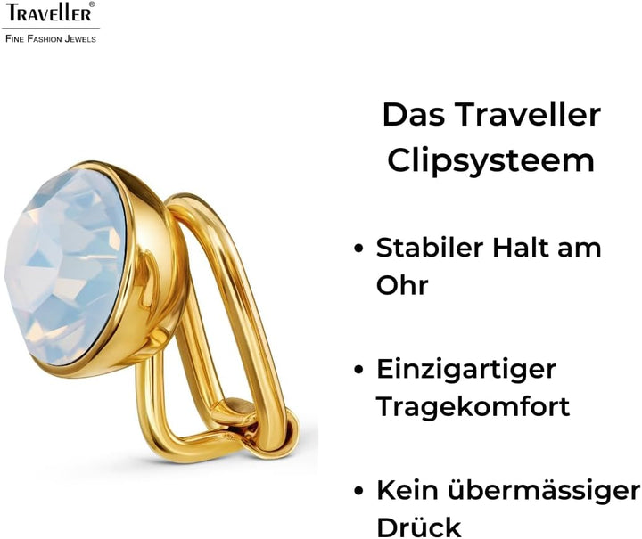 Traveller Ohrclip - Damen - Kristall Opal Weiss, Opal Weiss