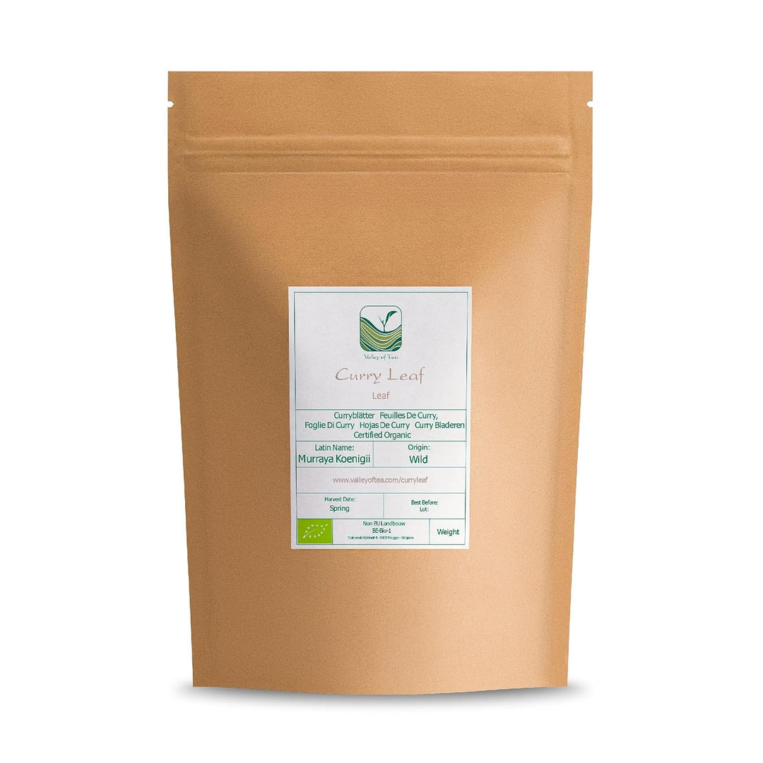 Valley of Tea Curryblätter, getrocknetes Bio-Gewürz – frische Curryblätter zum Kochen – aus Indien,