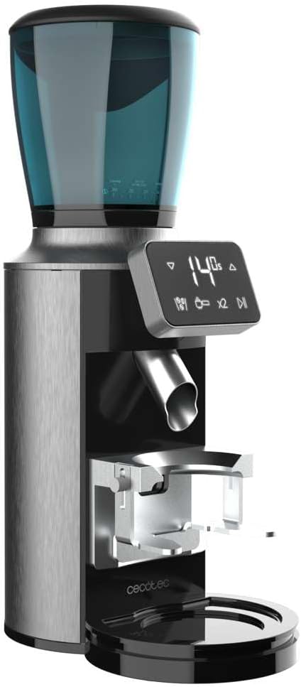 Cecotec Elektrische Kaffeemühle SteelMill Touch. 200W, Edelstahl-Finish, Touch-Panel und 30 Mahlstuf