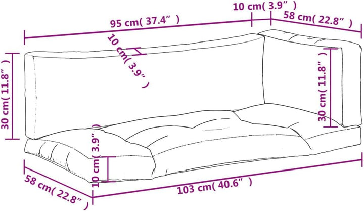 vidaXL Palettenkissen 3-TLG., Palettenauflage für Europaletten, Palettenpolster Palettensofa Outdoor