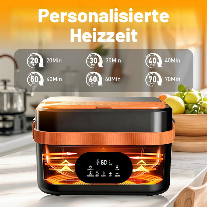 2025 Upgrade Beheizte Lunchbox Wiederaufladbare Selbstheizende 1.5L Tragbare Elektrische Lunchbox fü