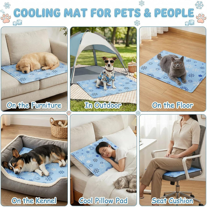 Ninonly Kühlmatte Hund 50X65cm Kühlmatte für Hunde Katze Haustier Eismatte Selbstkühlende mit Ungift