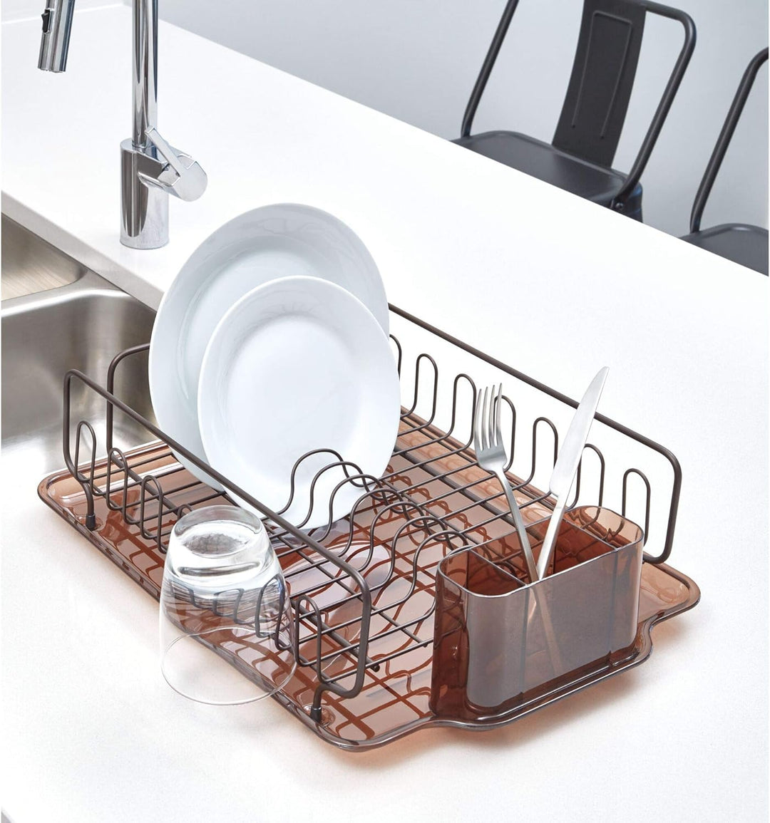 iDesign 68982EU Forma Lupe Abtropfgestell 2, bernstein / bronze Bernstein und Bronze, Bernstein und