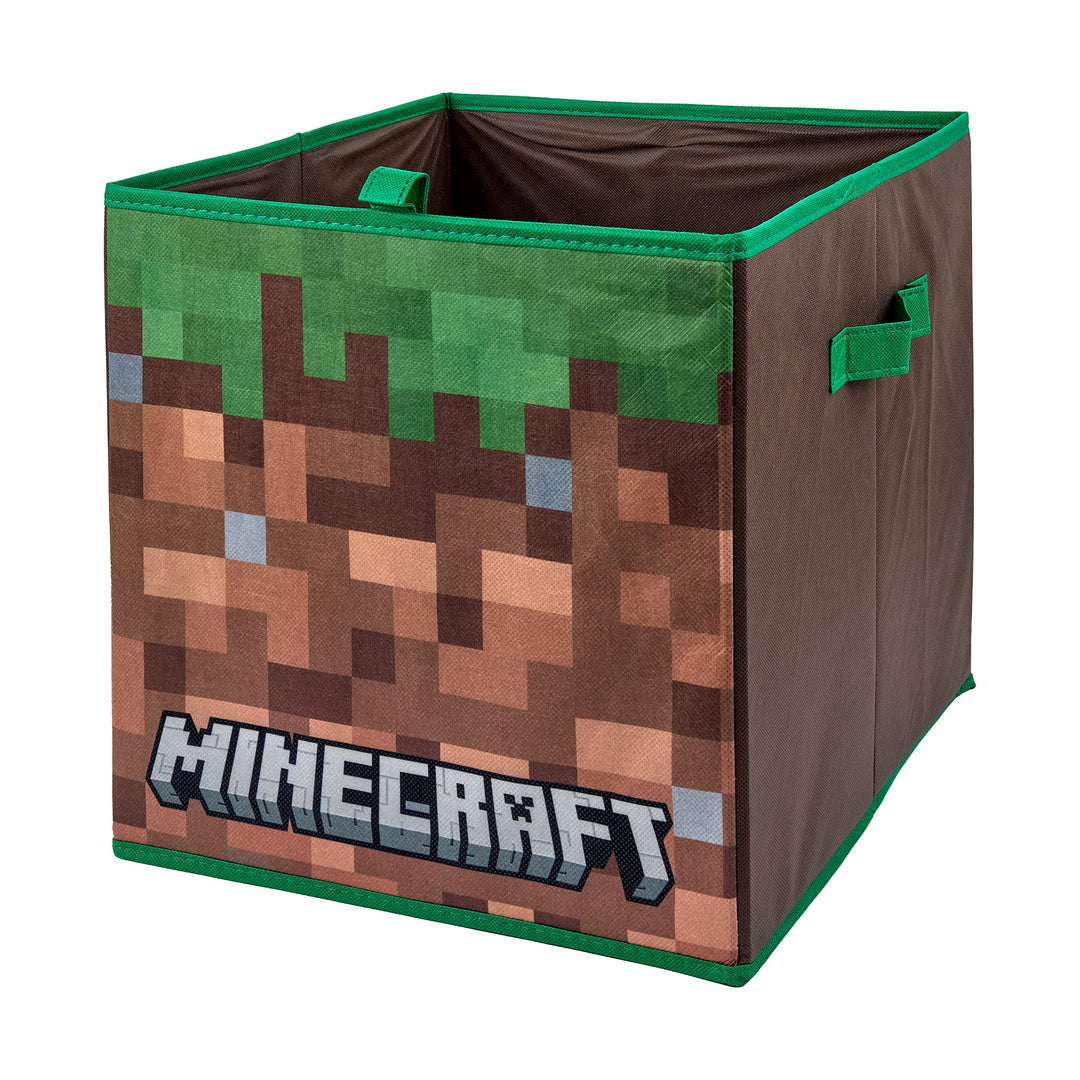HOX Kids Faltbare Aufbewahrungsbox Stoff Spielzeug Aufbewahrungswürfel mit Griffen - Minecraft