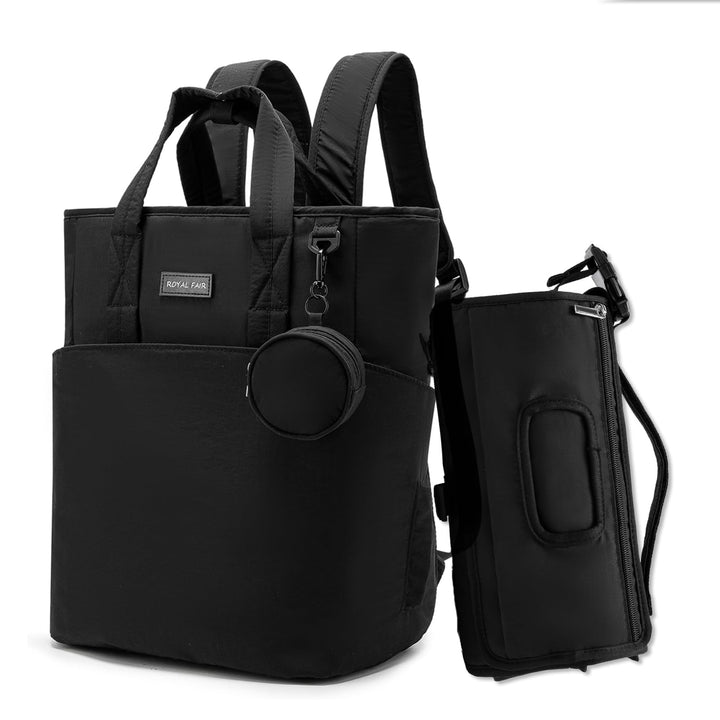 ROYALFAIR Baby Wickelrucksack Wickeltasche Rucksack mit tragbarer Wickelauflage, Windeltasche mit Fä