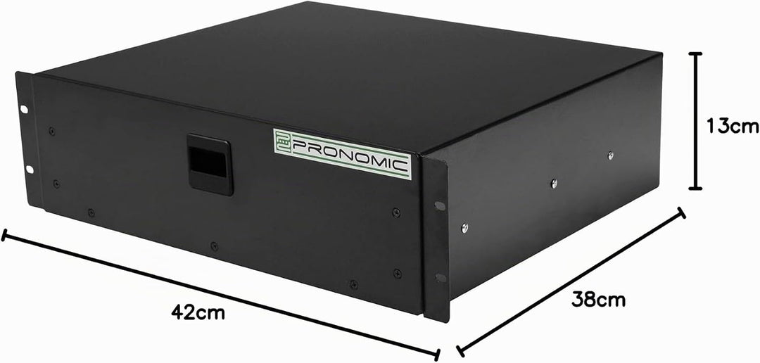 Pronomic RD-103 Rackschublade 3 HE (Schublade für 19 Zoll Rack, Snaplock, Stahlblech) schwarz Single