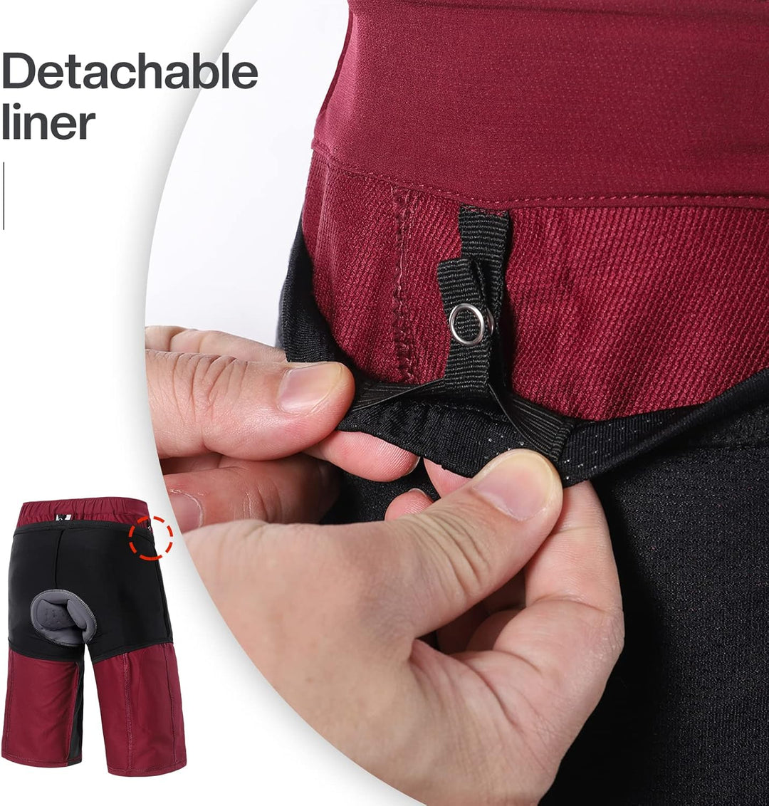 BERGRISAR MTB Hose Herren Kurz Fahrradhose Radlerhose Loose-fit mit 6 Tachen, Atmungsaktiv &amp; Wassera