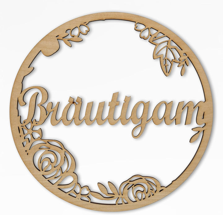 Stuhlschild Braut & Bräutigam Hochzeit Loop - Neumeister Holzshop (Muster 1) Natur