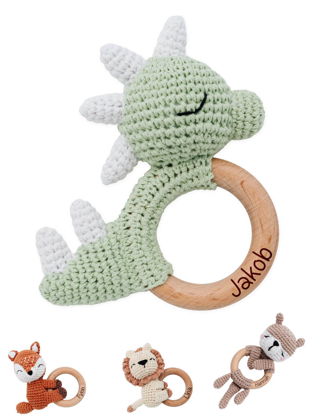 Personalisierter Beissring Baby - Niedlicher Greifling für Baby's ab 0 Monate - Babyrassel mit Name