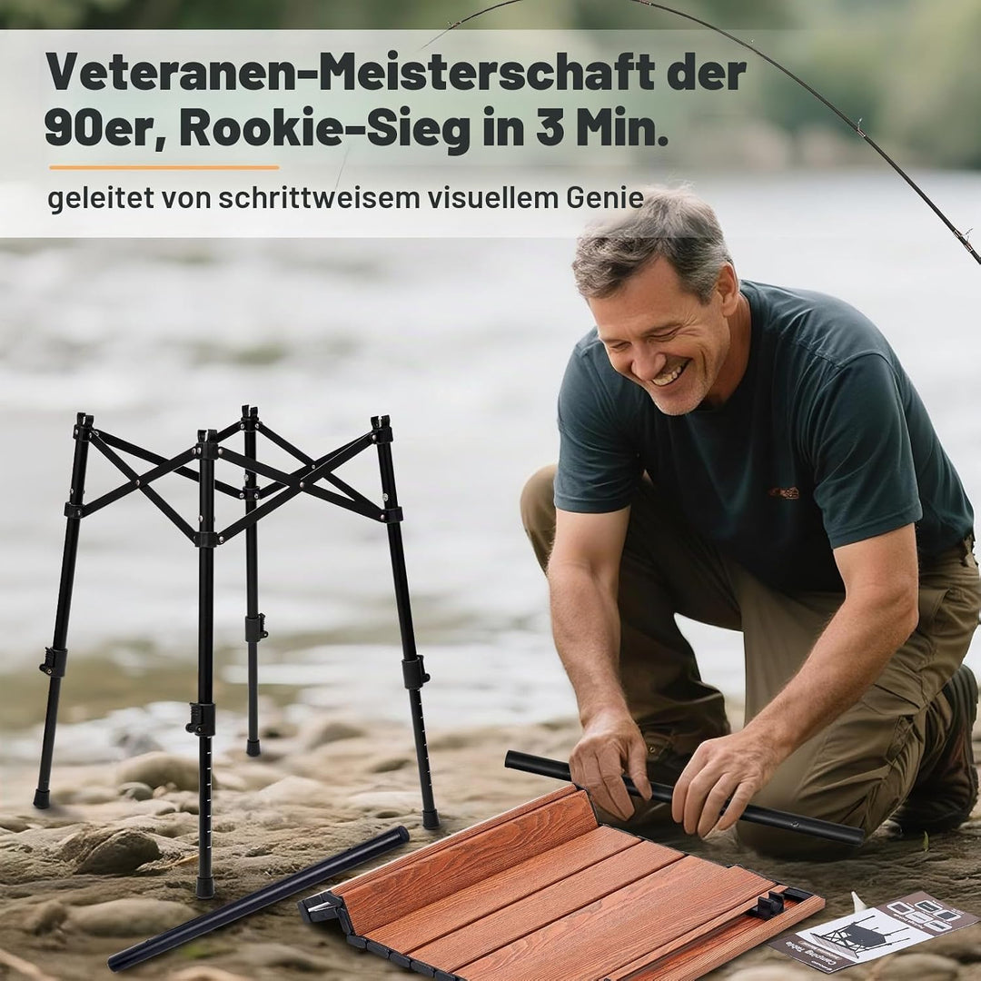 Odoland Campingtisch höhenverstellbar mit Aufbewahrungstasche, Leicht Klapptisch aus Aluminium, Falt