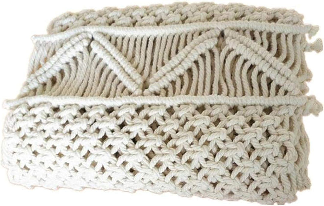 DÉCOCO Makramee Tischläufer handgewebte Boho Hochzeit Tischdekoration Bettwäsche Decke, 35 cm x 180
