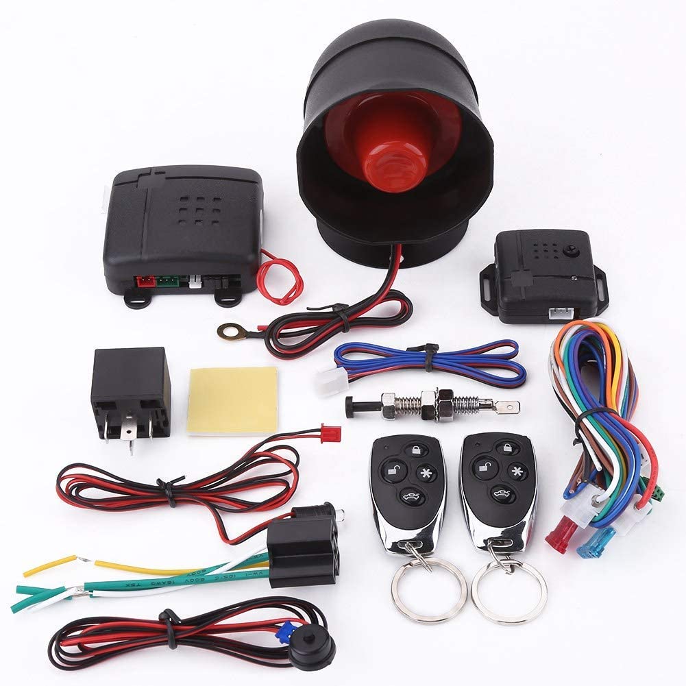 Auto Sicherheitssystem, universelles Auto Alarm Sicherheit Schutz System Keyless Entry mit 2 Fernbed