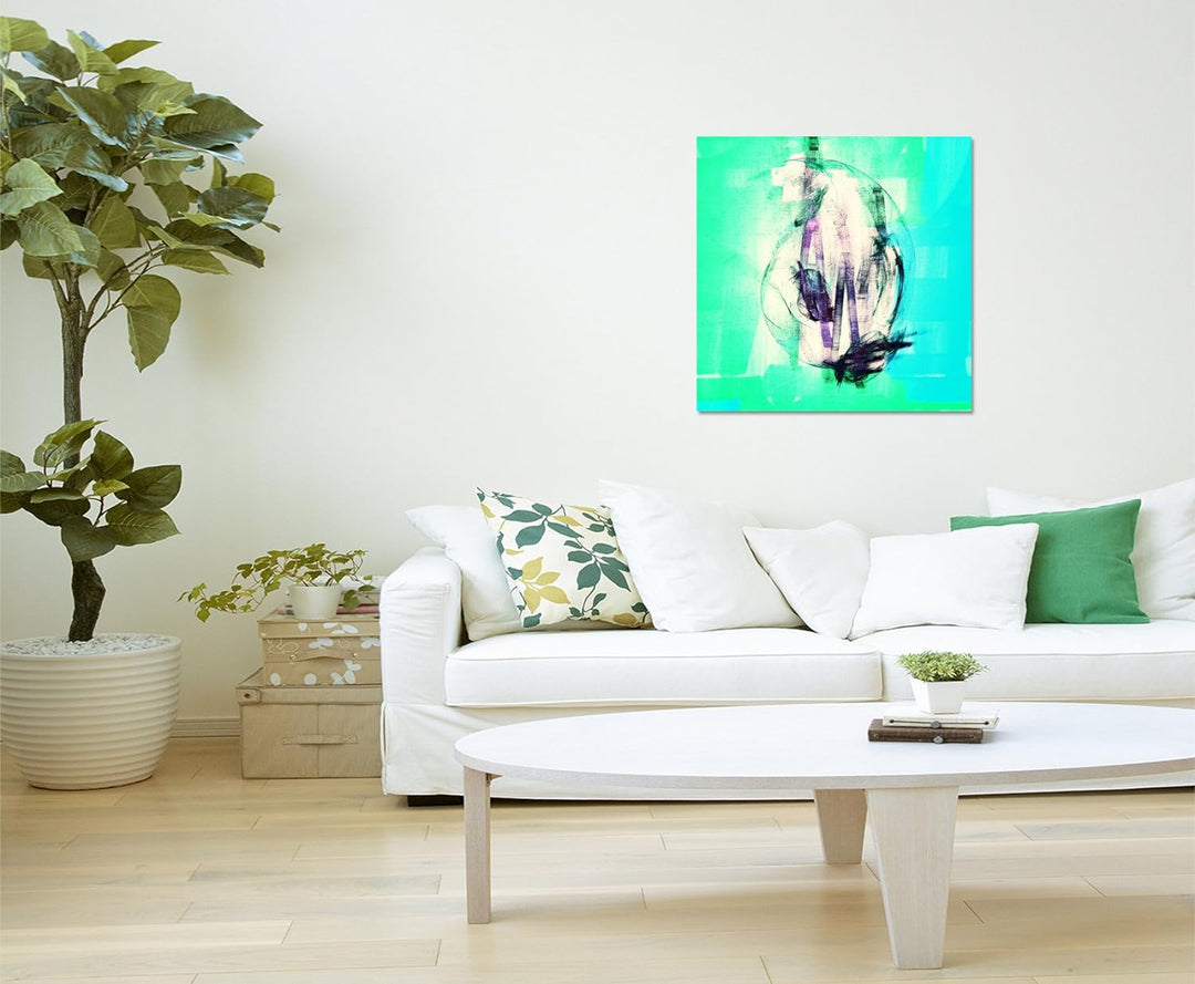 Paul Sinus Art Modernes Wandbild Abstrakt037_60x60cm Abstrakte Kunst Kunstdruck auf Leinwand Zeitlos