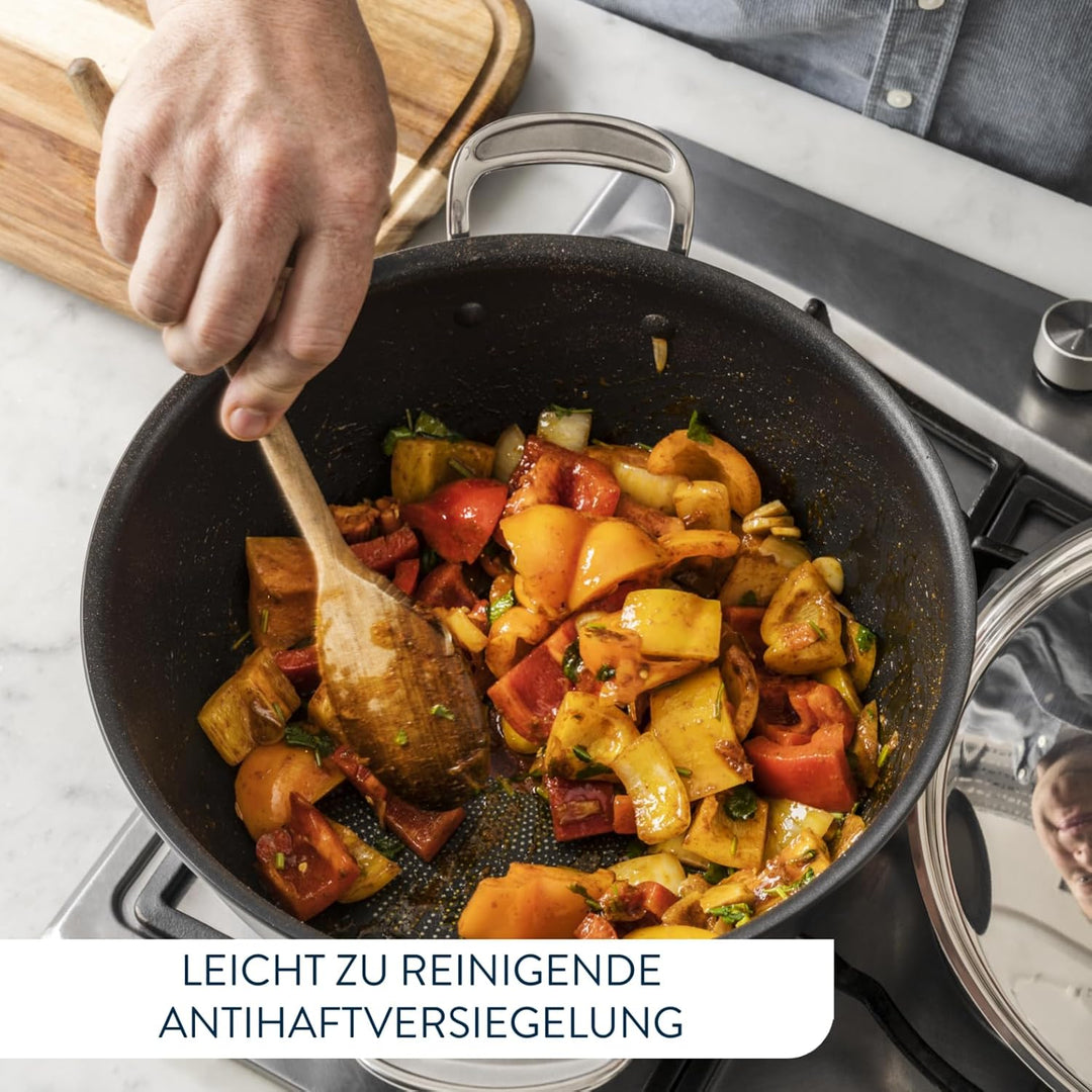 Tefal H91254 Jamie Oliver Batch-Cooking Set | Harteloxierter Kochtopf 30 cm | Antihaftversiegelung |