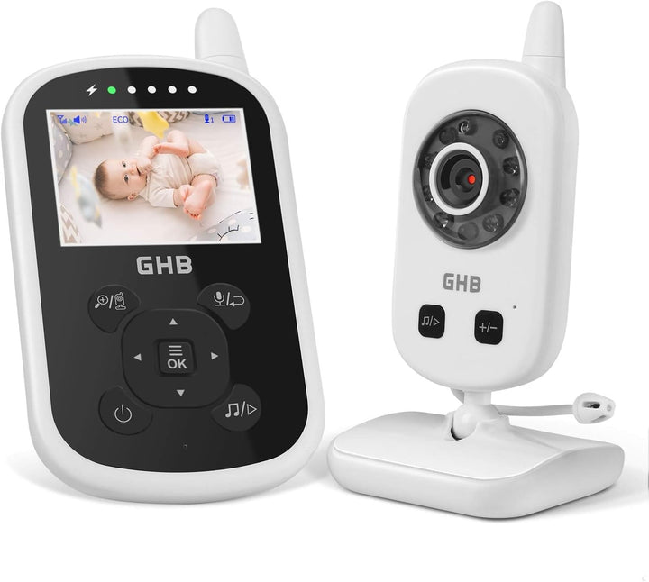 GHB Babyphone mit Kamera Video Baby Monitor 2,4 GHz Gegensprechfunktion ECO Modus Lange Akkulaufzeit
