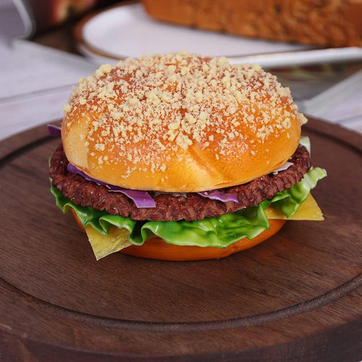 1 x künstlicher Hamburger-Burger, realistisches Brot-Modell, Fotografie-Requisite für Zuhause, Küche
