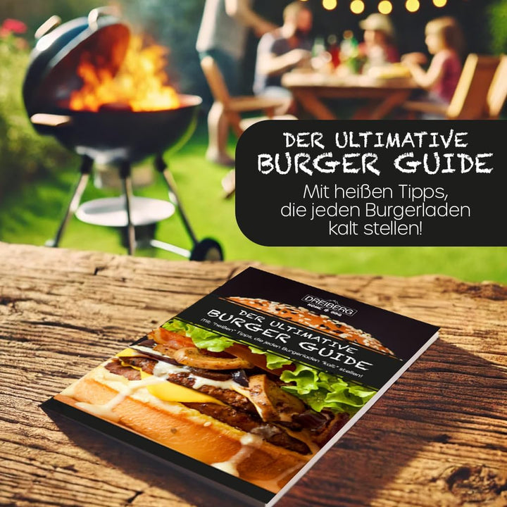 Burger Set aus Edelstahl inkl. Grillspachtel Set, Schmelzglocken, Burgerpresse, Smasher, Gewürzstreu