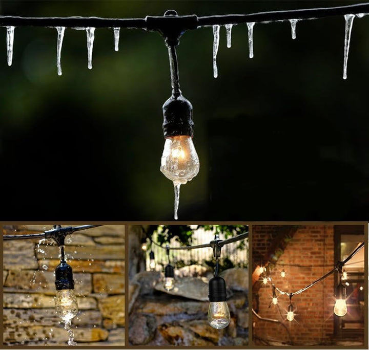 Svater LED Lichterkette Aussen,S14 30M lichterkette Glühbirnen Wasserdicht IP65 mit 30+2 E27 150lm 2