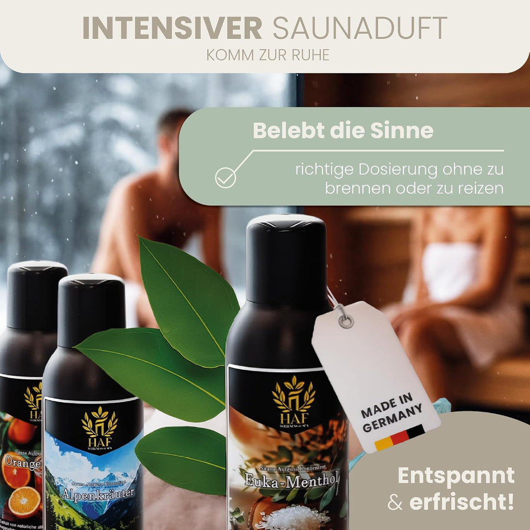 HAF Saunaaufguss Weihnachtsduft 250 ml - Sauna Aufgussmittel mit natürlichen ätherischen Ölen - Saun