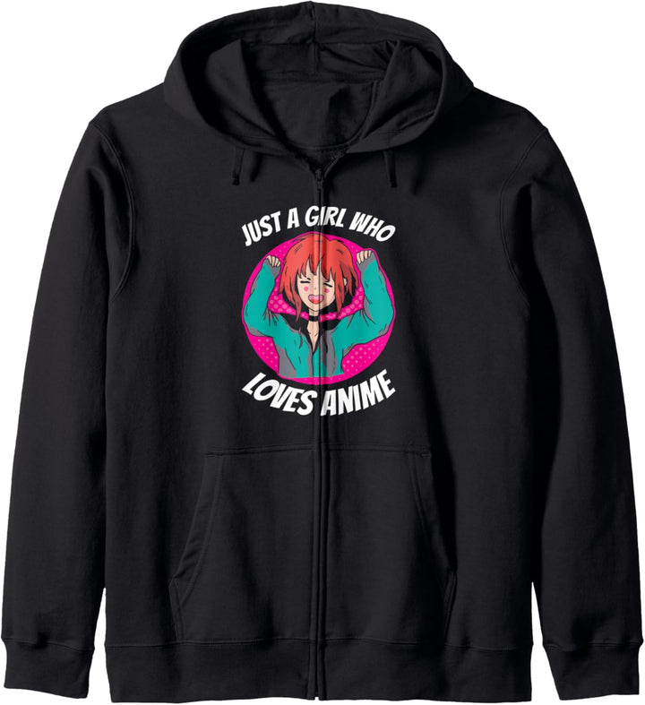 Just A Girl Who Loves Anime Kawaii Otaku Manga Japan Fan Kapuzenjacke