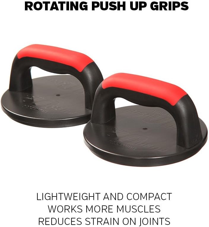 Push Up Pro Iron Gym Liegestützgriffe, drehbar, Schwarz (IGPUSH-MC6)
