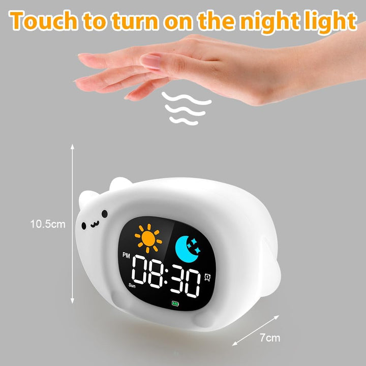 HOTUT Kinder Lichtwecker,Schlaftrainer Kinder mit Nachtlichtern,6 White Noise Kinderwecker,Digitaler