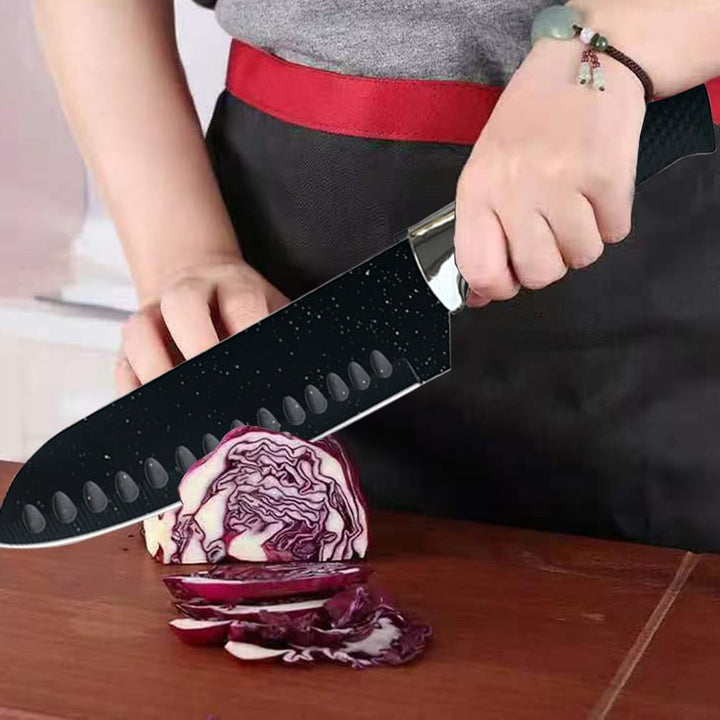BFYLIN 7 Stücke Messer Set,Küchen Messerset,Kochmesser,Santoku Messer,Gemüsemesser,Schälmesser,Schar