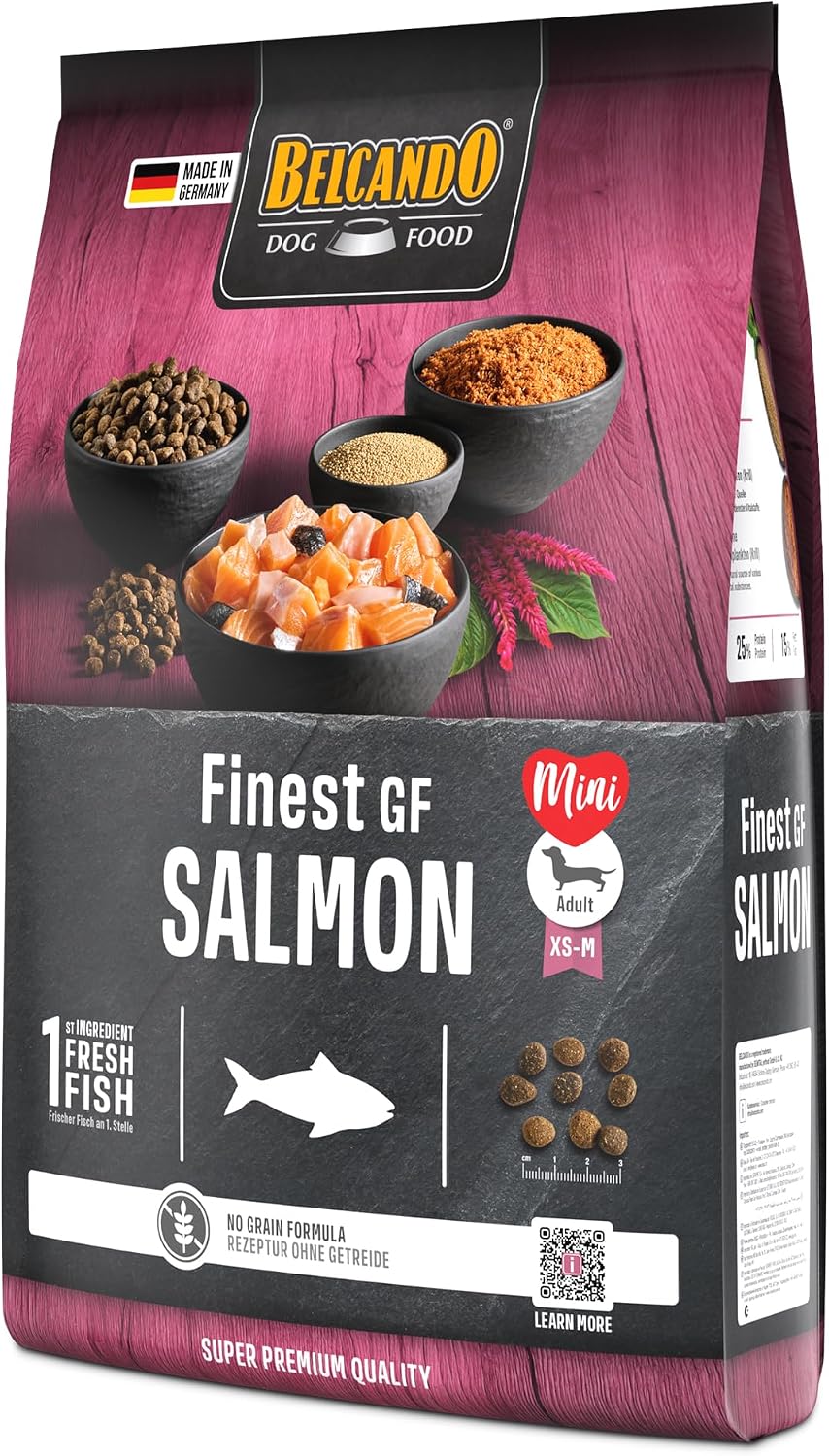 Belcando Finest GF Salmon [4 kg] getreidefreies Hundefutter | Trockenfutter für kleine &amp; mittlere Hu