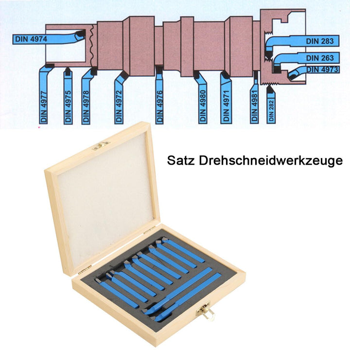 Lfhelper 11 STK Hartmetall Drehstahl Satz Drehmeissel Set 8x 8 mm Drehen Fräsen Schneiden Werkzeug S