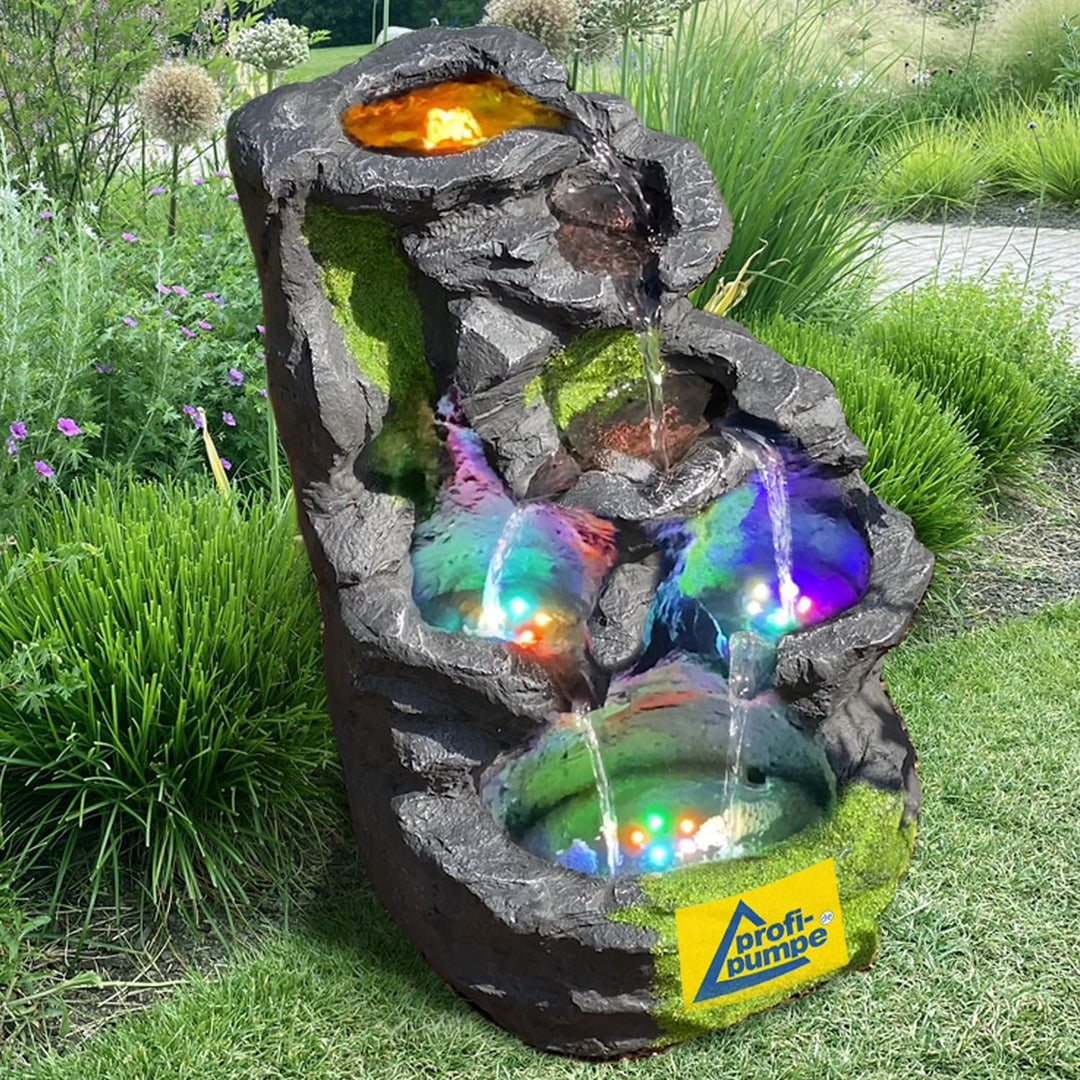 Zimmerbrunnen Gartenbrunnen Brunnen Zierbrunnen Brunnen Springbrunnen Vogelbad Fels-Kaskade mit RGB