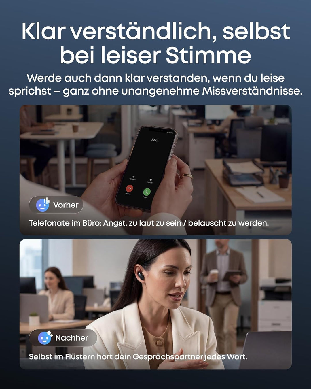 soundcore Anker Liberty 5 Pro, Guinness World Record Anrufqualität 10 Mikros, Noise Cancelling Kopfh